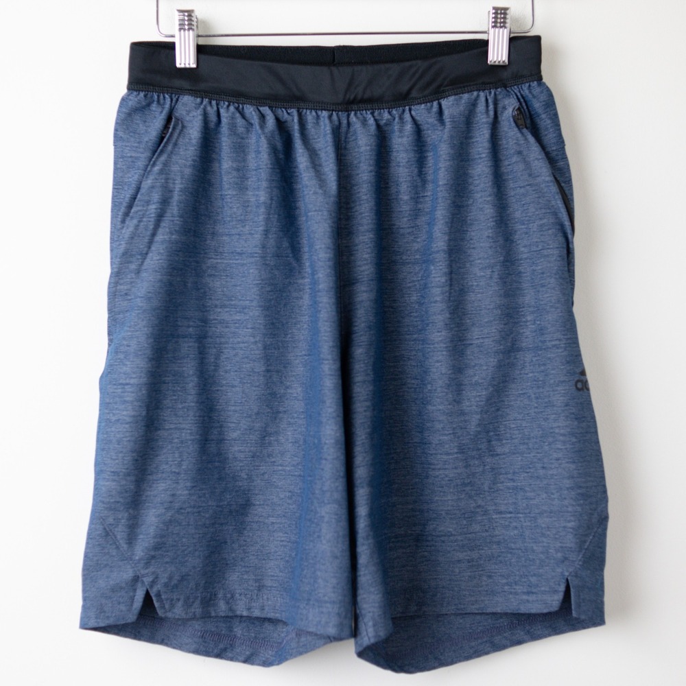 Adidas‎ Axis Shorts Mens Medium Blue Heathered Athletic Gym Training Running